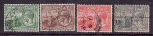 Trinidad & Tobago-Sc#21-4-used 1/2p,1p,1&1/2p,2p KGV-1922-8-#23 dated De 3 1926-