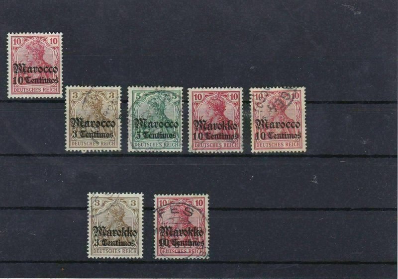 German Post Offices In Morocco In 1906-11 MM+ Used Stamps  Ref: R6619