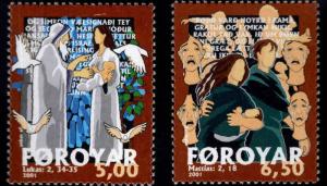 FAROE ISLANDS Scott 407-408  MNH** 2001 set