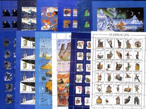 Faroe Island Feroe Christmas Seals set of 12 full MNH sheets 1983-1997