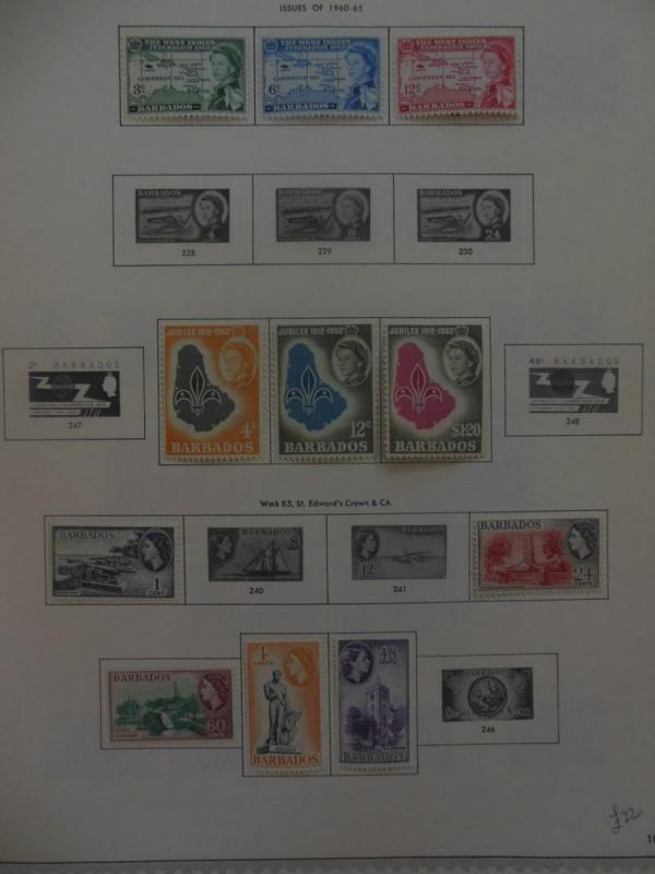 BARBADOS : Beautiful Very Fine, Mint collection on album pages SG Cat £1,001.00