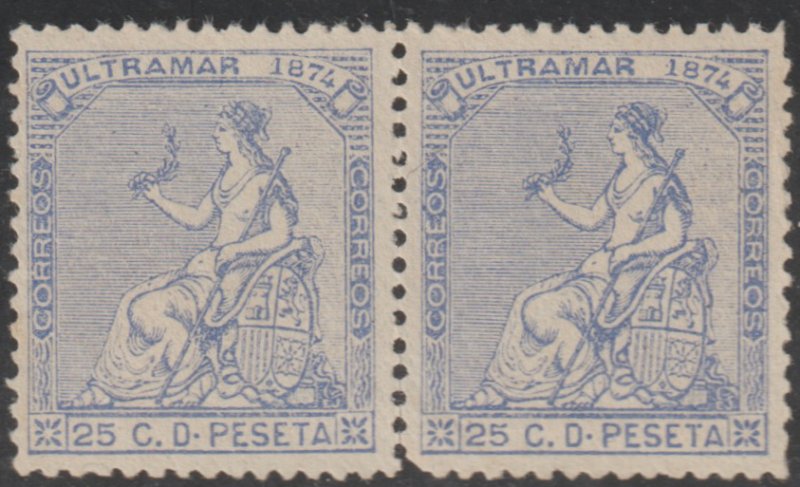 1874 Cuba Stamps Sc 59 Allegorias Puerto Rico Spain Pair NEW