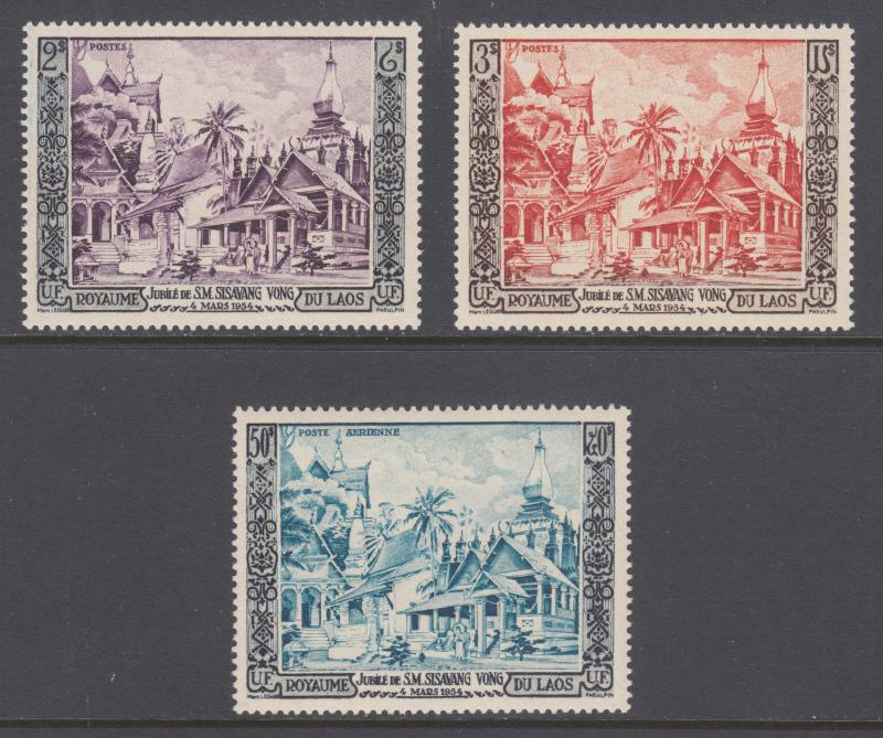 Laos Sc 25/C13 MNH. 1954 Laotian Temples, complete set, fresh, F-VF.