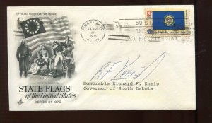 Richard Kneip South Dakota Governor Signed Cover LV6883