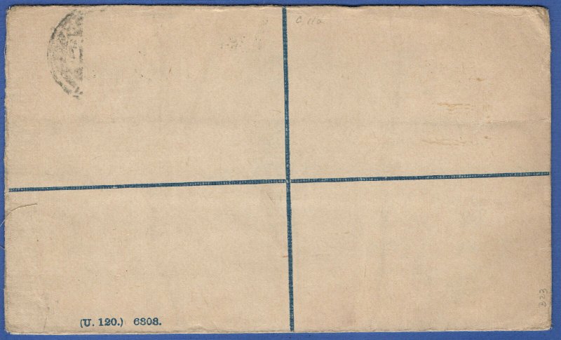 NEW ZEALAND 1925 4d KGV Used Reg. Envelope SUMNER to Dunedin, H&G C11b