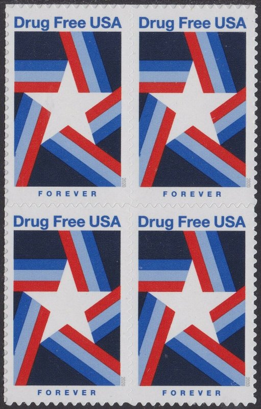 US 5542 Drug Free USA F block 4 MNH 2020