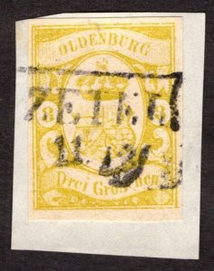 1861, Oldenburg 3gr, Used Forgery, Sc 15
