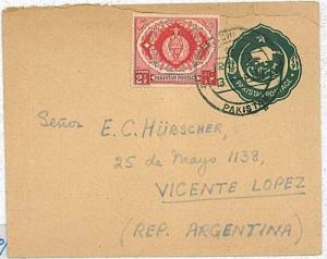 09460  - PAKISTAN  - POSTAL HISTORY:  --  STATIONERY  Cover to  ARGENTINA 