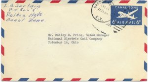 Canal Zone Embossed Air Mail Envelope
