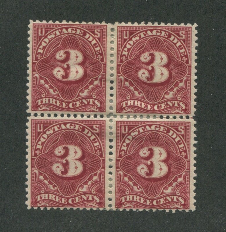 1895 United States Postage Due Stamp #J40 Mint Hinged F/VF OG Block of 4 