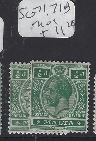 MALTA (P0710B)  KGV  1/2D  SG 71, 71B   MOG