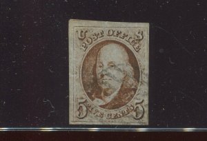 1 Franklin Imperf Used Stamp (Bx 4525)