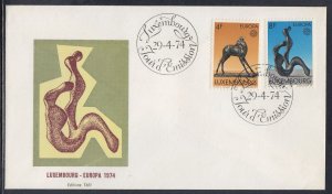 Luxembourg Scott 546-7 FDC - 1974 Europa Issue