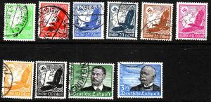 Germany-SC#C46-56 ex C52-Used set minus 50 dk grn-cv$75.65-