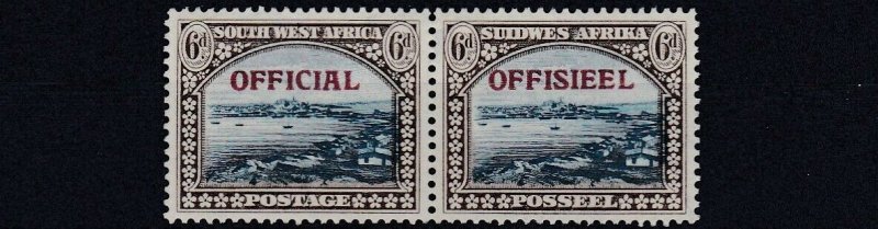 SOUTH WEST AFRICA  1945 - 50  S G 022  6D  BLUE & BROWN   OFFICIAL  MH