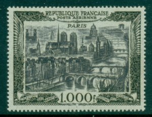 France 1950 Airmail Air View of Paris 1000f MUH