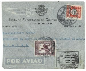 Angola 1945 Silva Porto cancel on cover, provisional airmail, Sanabria 13