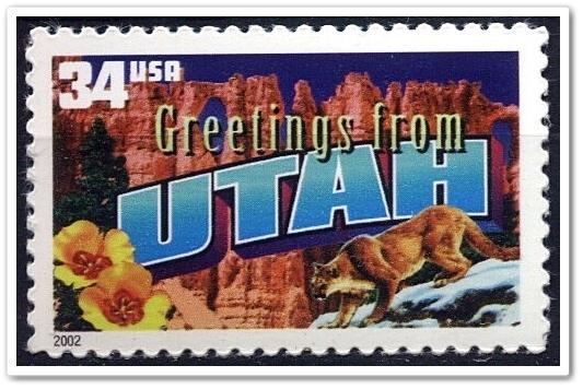 SC#3604 34¢ Greetings From America: Utah MNH