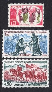 Andorra French  #155-157  1963  MNH    Andorran history 1st set