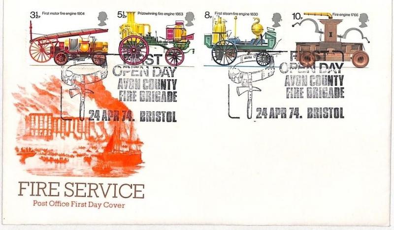 AZ364 1971 GB *BRISTOL* Fire Service FDC Avon County {samwells}PTS