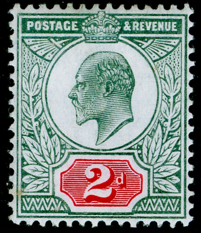 SG228 SPEC M12(3), 2d pale grey-green & scarlet (CHALKY), NH MINT. Cat £80.