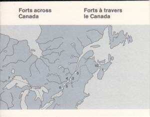 Canada 1983 Booklet BK86 Sc #992a Pane of 10 different 32c Forts across Canada