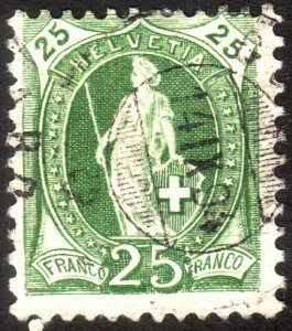 1894, Switzerland 25c, Used, Sc 83