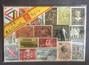 Benelux Stamp Lot Used (50) Belgium, Nederland, Luxembourg variety 1960s