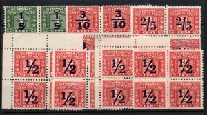 Canada Revenues Excise Tax FX104-FX111 Mint never hinged. Blocks of four.
