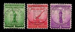 United States #899-901 used first day cancels