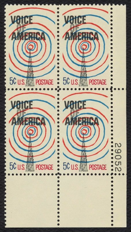 #1329 5c Voice of America, Plate Block [29052 LR] Mint **ANY 5=FREE SHIPPING**