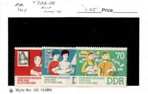 Germany - DDR, Postage Stamp, #703-705 Mint LH, 1964 Women Industry (AE)