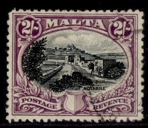 MALTA GV SG205, 2s black & purple, FINE USED. Cat £27.