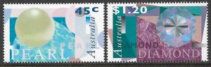 AUSTRALIA 1996 GEMS Set  Pearl and Diamond Sc 1554-1555 MNH