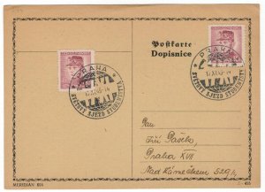 Czechoslovakia 1945 Card Special Cancellation Students International Congress