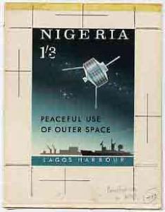 Nigeria 1963 Peaceful Use of Outer Space - original hand-...