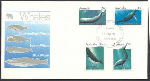 1982 Australia Whales set FDC SC 821-24