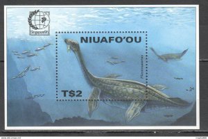 1995 Niuafo'Ou Prehistoric Water Animals Dinosaurs Bl291 ** Pm114