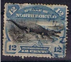 North Borneo 1894,Sc.#65a used Saltwater Crocodile (Crocodylus porosus)