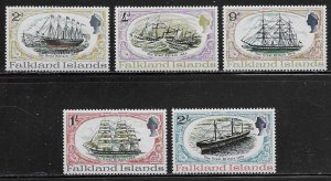 Falkland Islands Scott #'s 192 - 196 MH