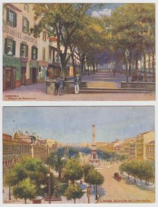 GB 1915 MARITIME TWO PPC's LISBON & MADEIRA PAQUEBOT FUNCHAL Cds + SS AR...