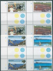 Mauritius 1985 SG712-715 World Tourism gutter pairs set MNH