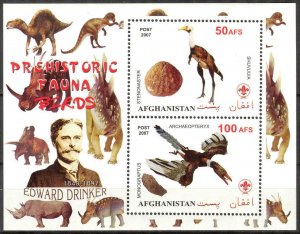 Afghanistan 2007 Prehistory Animals Fossils (IX) Scouting Scouts Sheet MNH