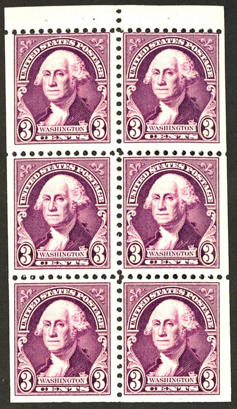 U.S. #720B MINT BOOKLET PANE BLOCK OF 6 OG NH