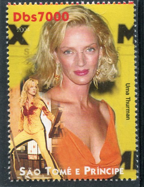 Sao Tome & Principe 2004 UMA THURMAN American Actress 1v Perforated Mint (NH)