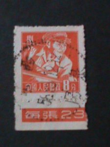 CHINA-1956-SC#276 VARIOUS PROFESSION-STEEL WORER USED VF FANCY CANCEL PERF 14