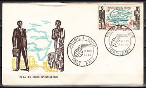 Chad, Scott cat. C7. Air-Afrique issue. First day cover. ^