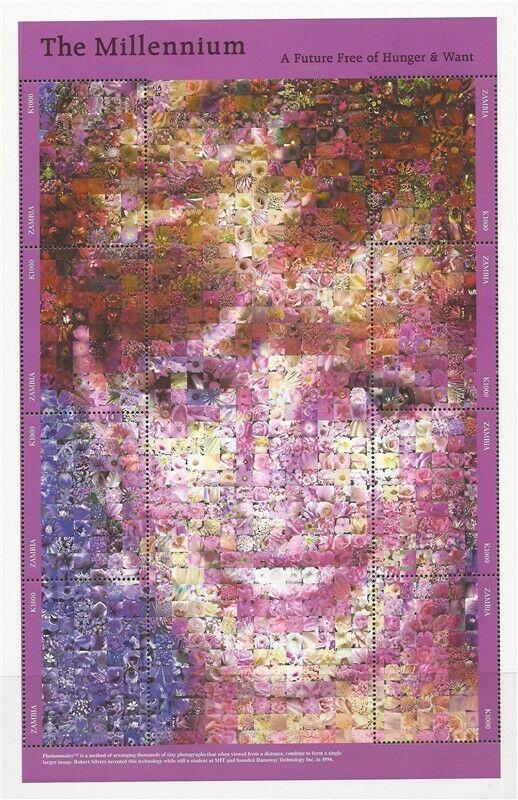 Zambia - 1999 Princess Diana Photomosaic - 8 Stamp Sheet - 26A-003