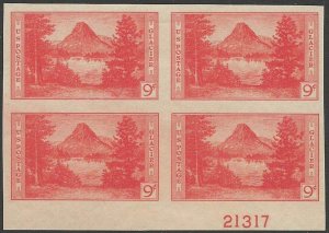 US, Scott #764, 9¢ National Parks issue,  NGASI LH,  Block of 4 , CV $8.00+