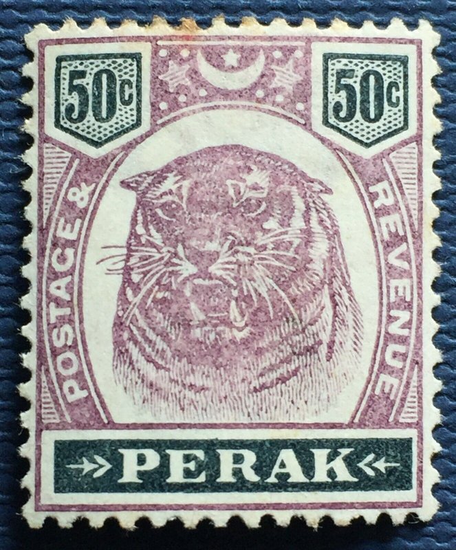 Malaya PERAK 1895-99 Tiger 50c MH SG#74 M4983